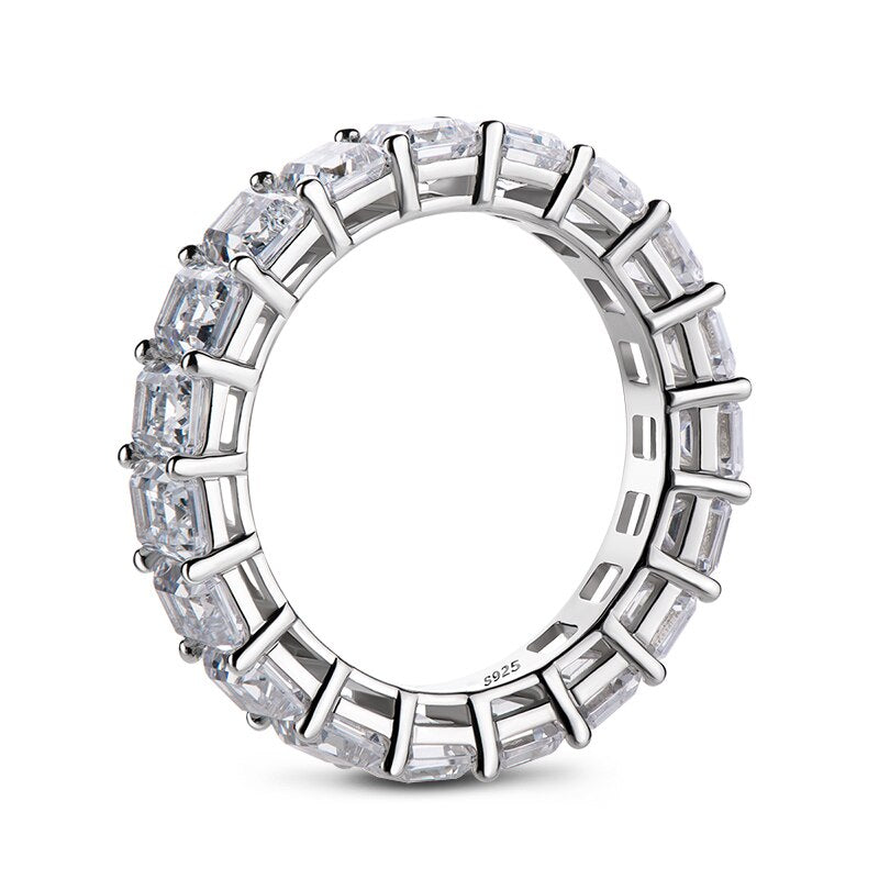 18kt White Gold Sterling Silver Diamond Baguette Lush Ring