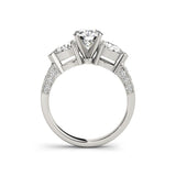Royal Round Cut 1 Ct Sterling Silver Diamond Ring