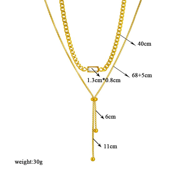 18k Gold Zip Chain Gem Cuban Set