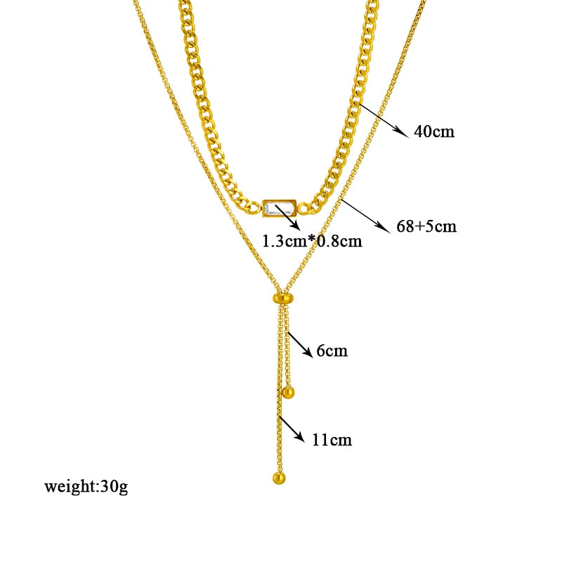 18k Gold Zip Chain Gem Cuban Set