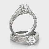 18kt White Gold 1.2 Carat Diamond Extraordinary Ring Set