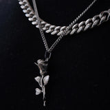 Sterling Silver Flower Pendant Necklace