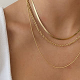 Women Round Snake Chain Necklace