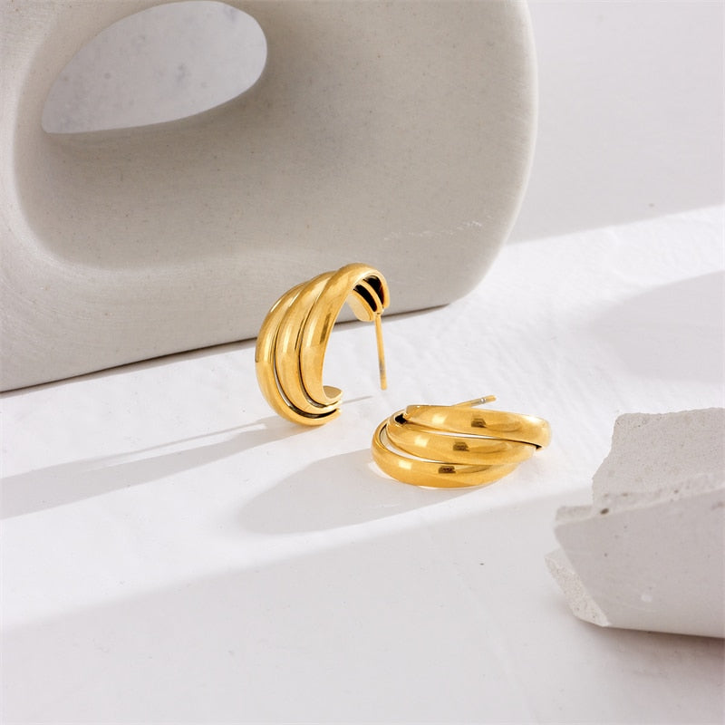 18k Gold French Classic Earrings