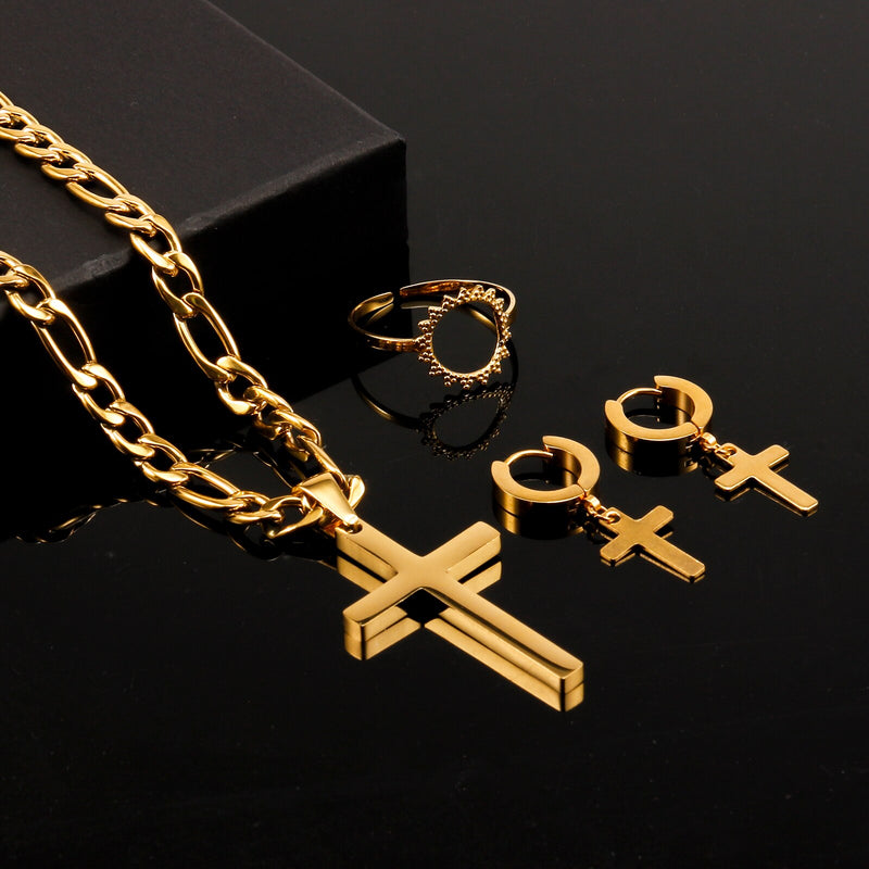 Cross Pendant Set (18k Gold / Sterling Silver)