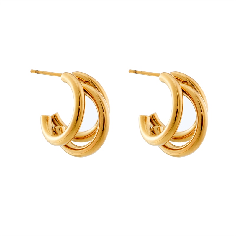 18k Gold Triplet Ring Earrings