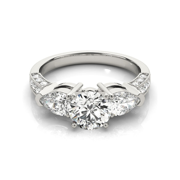 Royal Round Cut 1 Ct Sterling Silver Diamond Ring