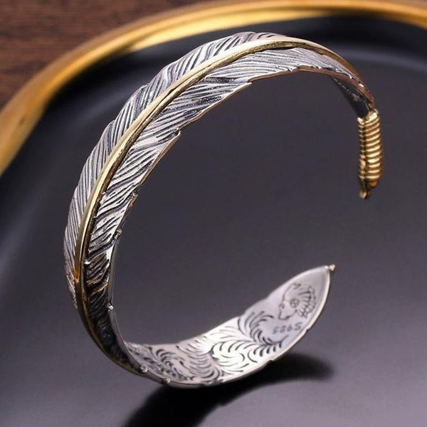 Gold Silver Feather Bracelet