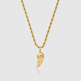 18k Gold Wing Pendant Necklace
