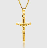 18k Gold Crucifier Pendant Necklace Chain