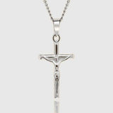 Sterling Silver Crucifier Pendant Necklace Chain
