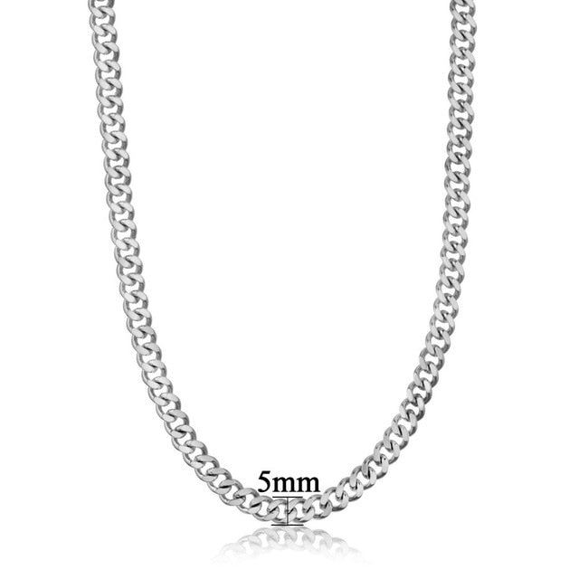 French Paved 18K Gold / Sterling Silver Cuban Link Chain