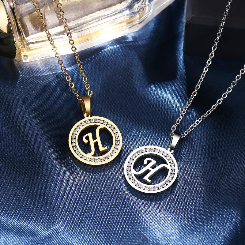 A-Z Initials Necklace Diamond Pendant