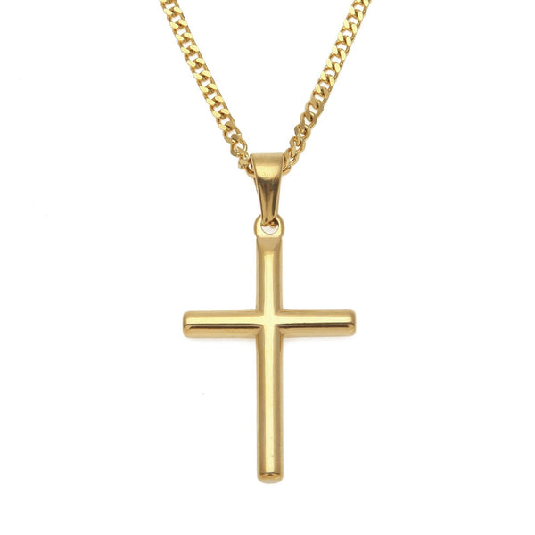 18k Gold Cross Pendant Chain