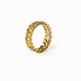 Men's 18K Gold Curb Chain Ring