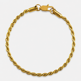 3mm 18K Gold Rope Bracelet