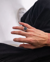 Sterling Silver Black Onyx Roulette Ring
