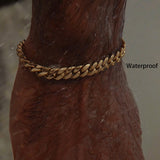 8mm 18k Gold Cuban Link Bracelet