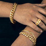 18K Gold Cuban Link Bracelet (9mm, 10mm, 12mm)