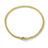 3mm 18k Gold Cuban Link Bracelet