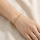 3mm 18k Gold Cuban Link Bracelet