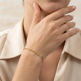 3mm 18k Gold Women's Figaro Link Bracelet