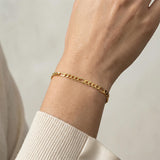 3mm 18k Gold Women's Figaro Link Bracelet
