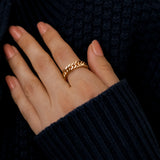 Women's 18K Gold Curb Chain Ring