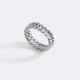 Woman's Sterling Silver Curb Chain Ring