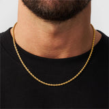 4mm 18K Gold Rope Chain