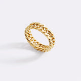 Men's 18K Gold Curb Chain Ring