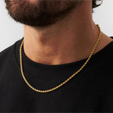 4mm 18K Gold Rope Chain