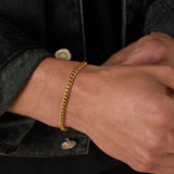 5mm 18k Gold Cuban Link Bracelet
