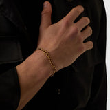 5mm 18k Gold Figaro Bracelet