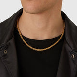 5mm 18k Gold Wheat Chain