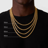 5mm 18K Gold Rope Chain