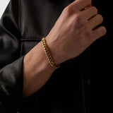 8mm 18k Gold Cuban Link Bracelet