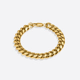 8mm 18k Gold Cuban Link Bracelet