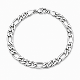 7mm Sterling Silver Figaro Bracelet