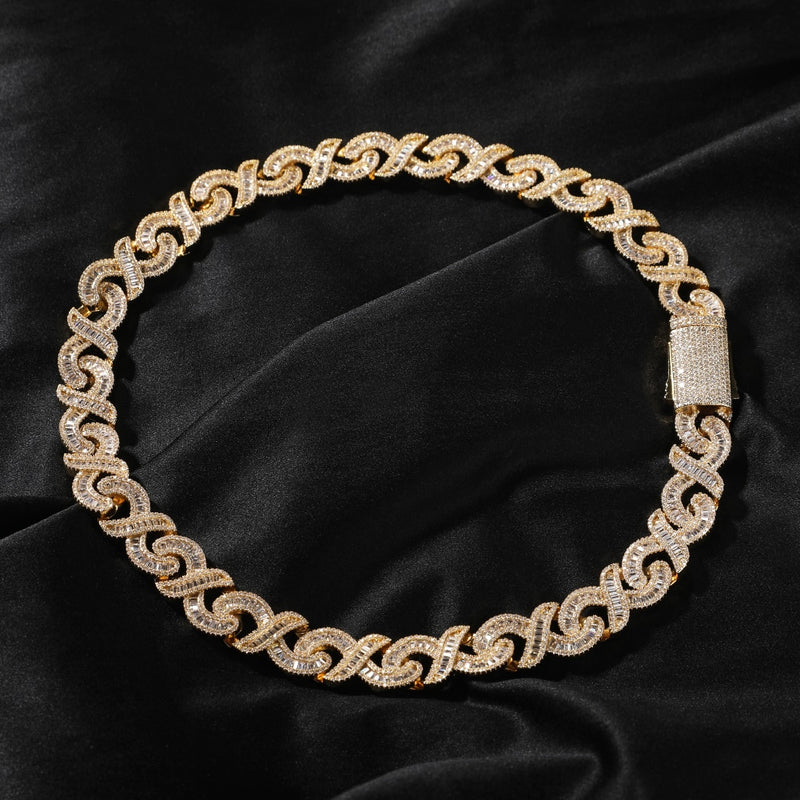 Diamond Baguette 18k Gold Prong Cuban Link