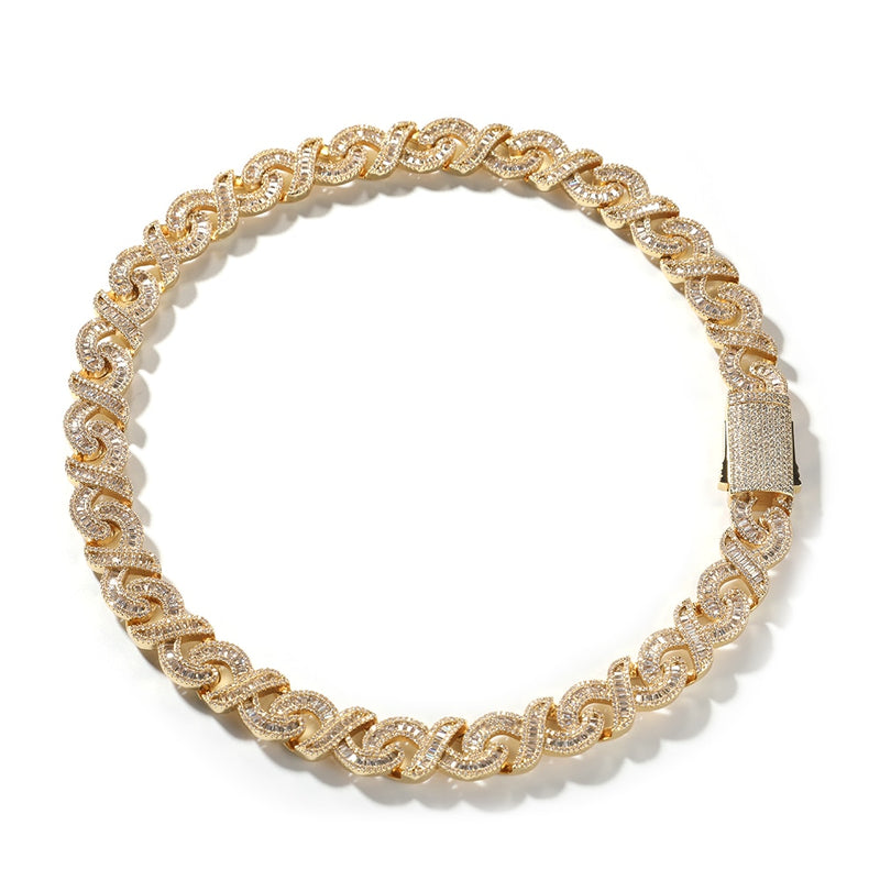 Diamond Baguette 18k Gold Prong Cuban Link