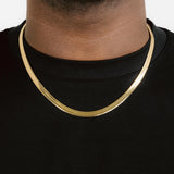 5mm 18k Gold Herringbone Chain