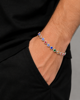 Sterling Silver Moissanite Diamond Infinity Stone Bracelet