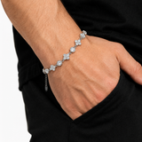 Sterling Silver Moissanite Diamond Clover Royal Bracelet