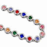 Sterling Silver Moissanite Diamond Infinity Stone Women's Bracelet