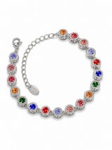 Sterling Silver Moissanite Diamond Infinity Stone Women's Bracelet