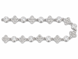 Sterling Silver Moissanite Diamond Clover Royal Women's Bracelet