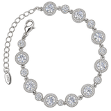 Sterling Silver Moissanite Diamond Sphere Women's Bracelet