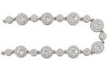 Sterling Silver Moissanite Diamond Sphere Women's Bracelet