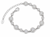 Sterling Silver Moissanite Diamond Sphere Women's Bracelet